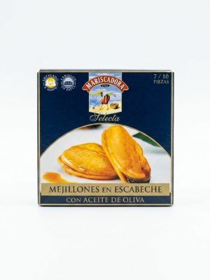 MEJILLONES EN ESCABECHE CON ACEITE DE OLIVA-MARISCADORA SELECTA