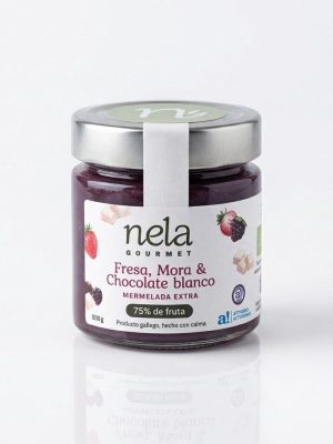 MERMELADA EXTRA DE FRESA, MORA Y CHOCOLATE BLANCO-NELA GOURMET