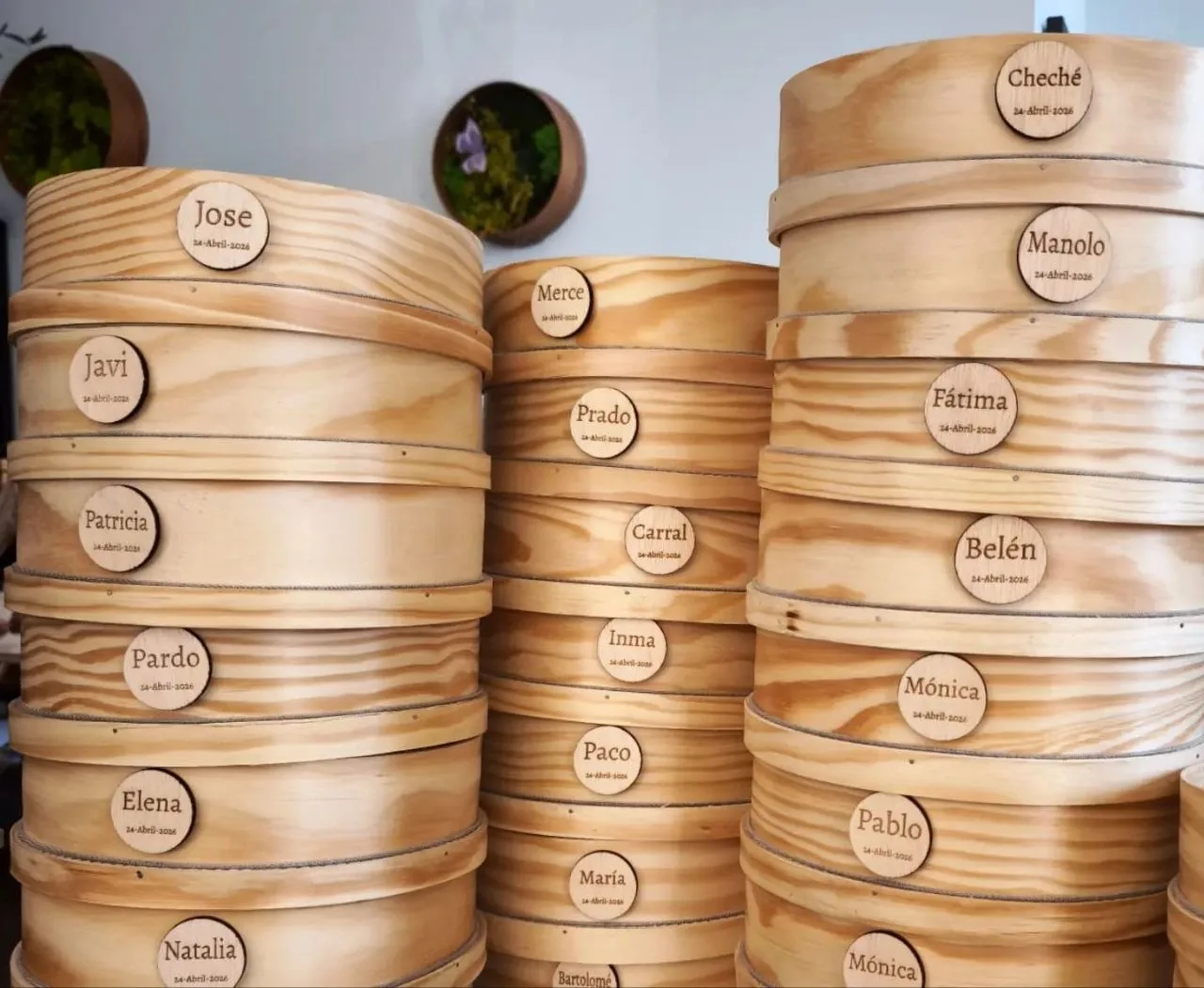 peneiras personalizadas nombres grabados detalle boda evento